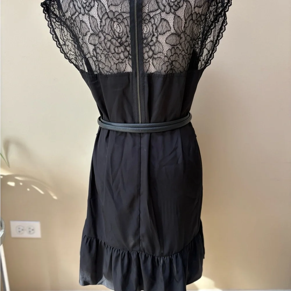 Black Lace Knee-Length Dress by ELLE - Picture 7 of 10